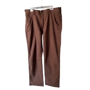 CAT Brown Cotton Elastane Twill Utility‎ Work Pants Mens Size 38x34
